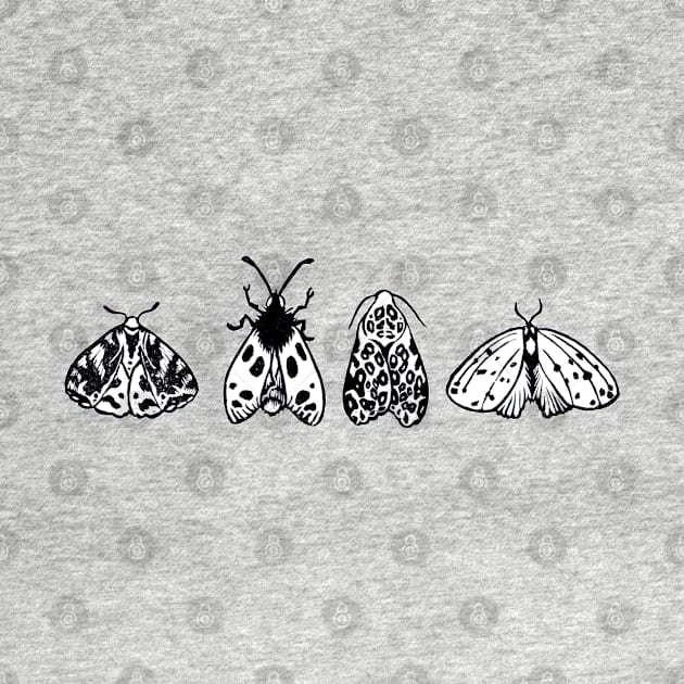 Moth Lino Print Design by AnitasArtStore